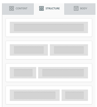 screenshot websand email editor structure options