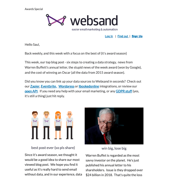 websand best email newsletter