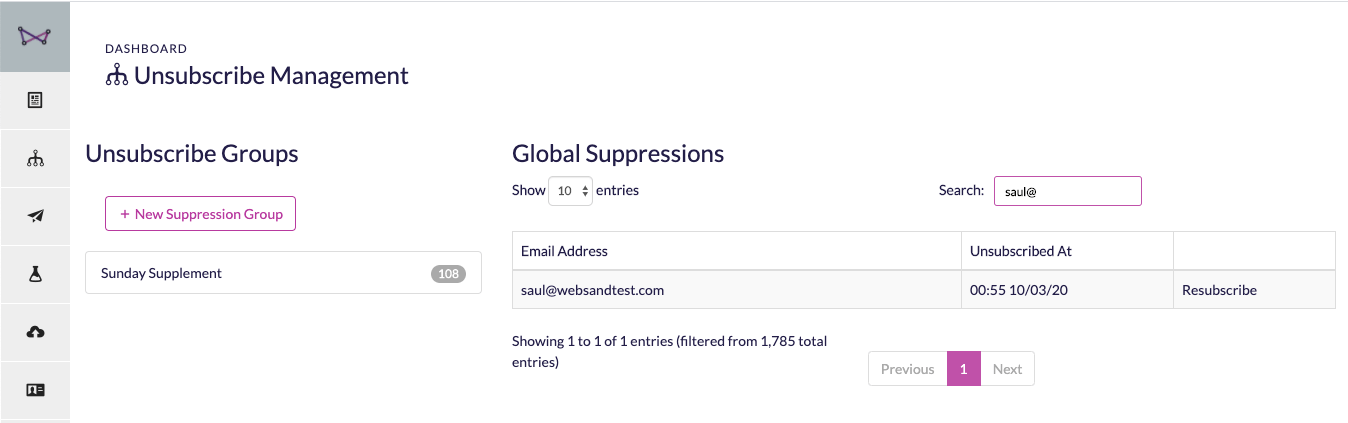 managing email suppressions